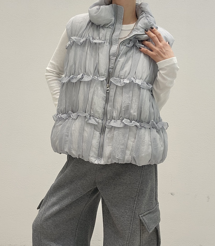 NEOUL韓國代購㊣女裝新品25秋冬推薦時尚職業休閑熱賣馬甲填充NEOUL/ahin雙領標簽馬甲