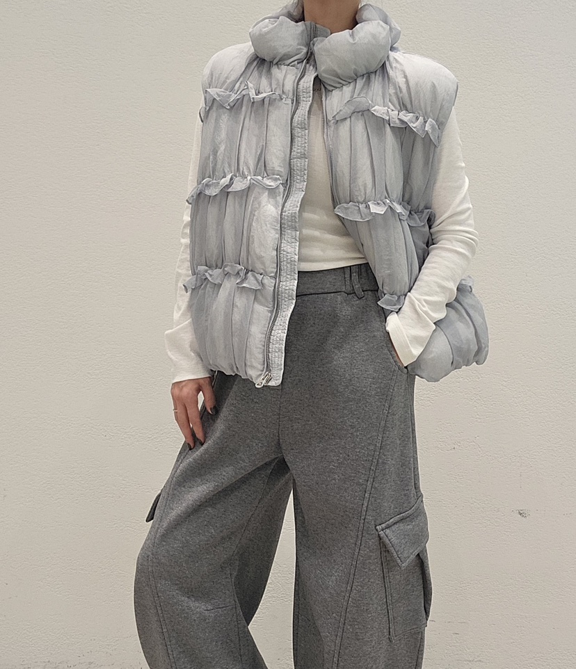 NEOUL韓國代購㊣女裝新品25秋冬推薦時尚職業休閑熱賣馬甲填充NEOUL/ahin雙領標簽馬甲