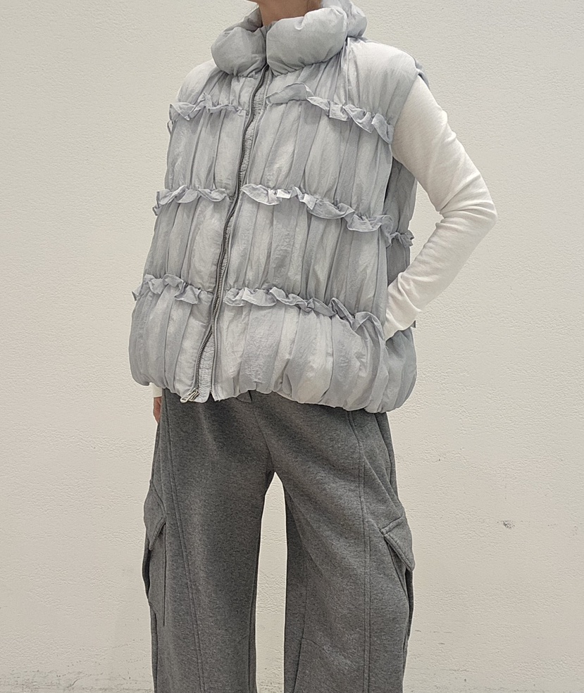 NEOUL韓國代購㊣女裝新品25秋冬推薦時尚職業休閑熱賣馬甲填充NEOUL/ahin雙領標簽馬甲