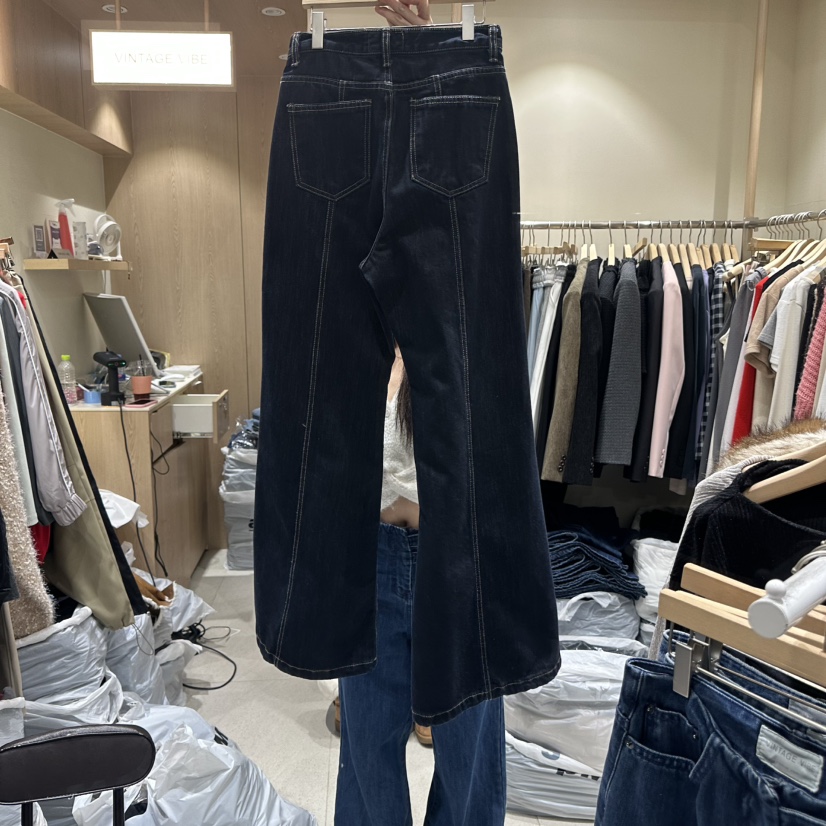 VINTAGE VIBE韓國代購㊣女士新品推薦熱賣職業休閑時尚牛仔褲VINTAGE VIBE牛仔褲