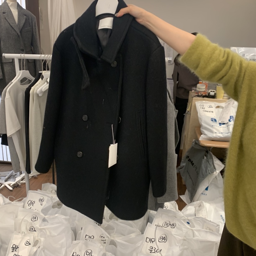 UNDERSTANDING東大門㊣代購女裝新款推薦真品25秋冬短款大衣UNDERSTANDING短款大衣圖色3