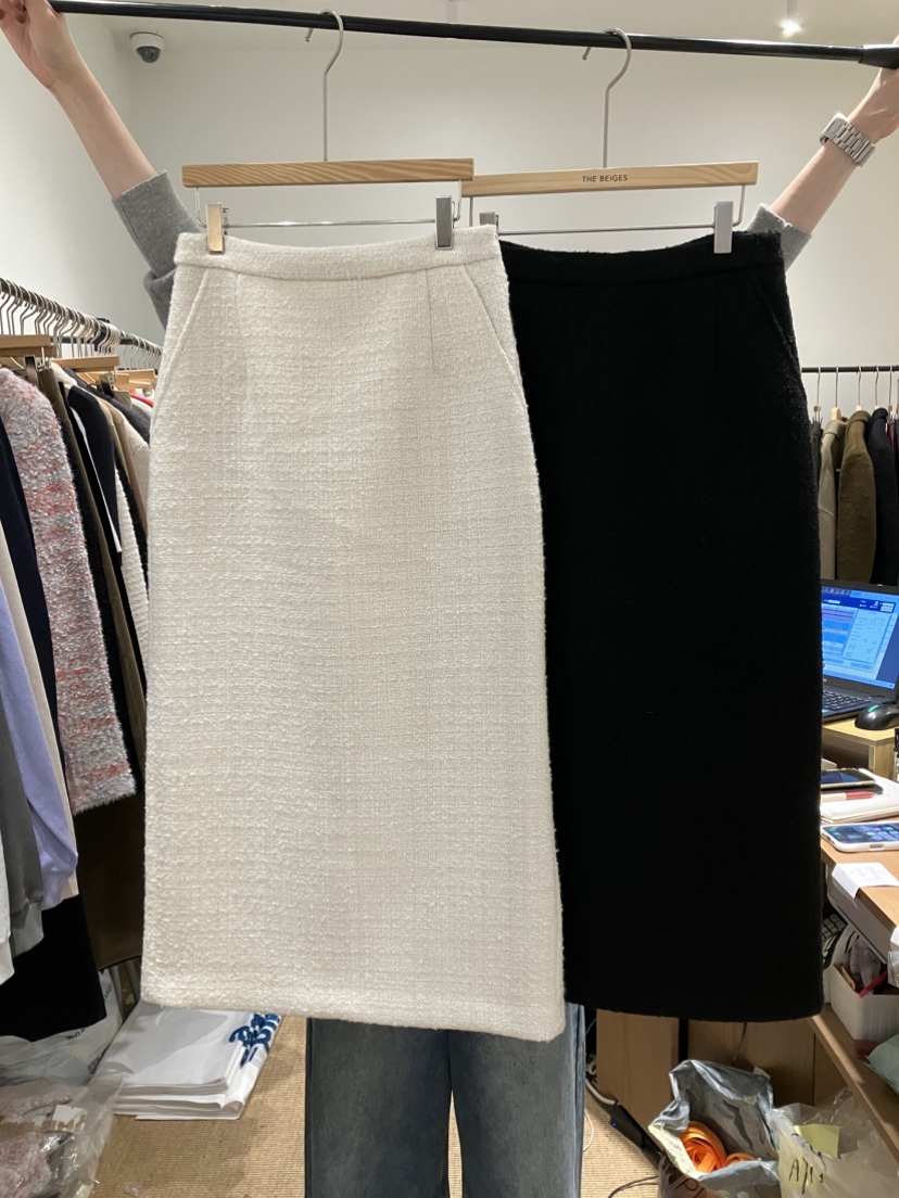 LMT（SAND LIMITED）韓國代購㊣女士新品職業半身裙中短裙粗花呢LMT/SAND LIMITED半身裙/中短裙圖色2左二色