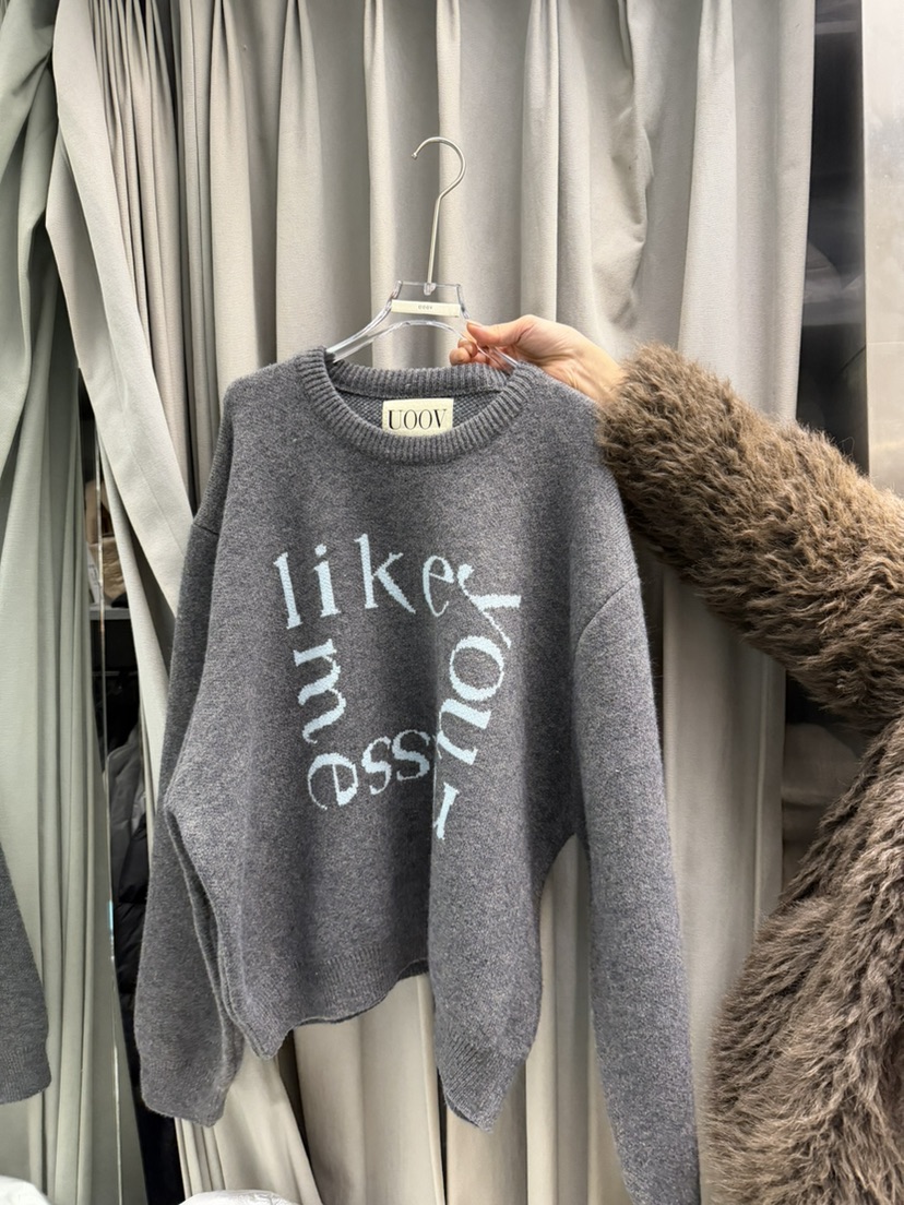 UOOV韓國代購㊣女裝新品25秋冬推薦熱賣人氣真品時尚針織衫UOOV針織衫圖色3