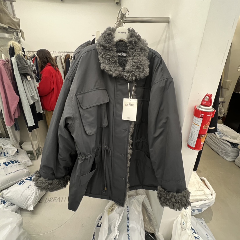 BREATHE韓國代購㊣女裝新品熱賣推薦25秋冬職業人氣夾克羊毛BREATHE夾克圖色1