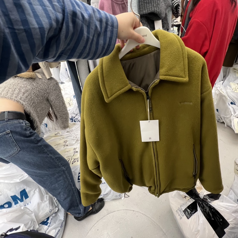 BREATHE韓國代購㊣女士新款休閑推薦時尚真品熱賣夾克羊毛兩面BREATHE夾克圖色2