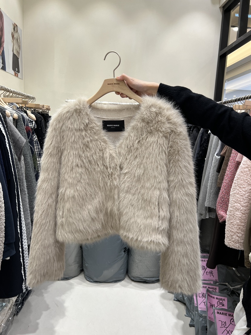 MARIE MARIE東大門㊣實拍女裝新款職業人氣熱賣短款大衣毛皮MARIE MARIE短款大衣圖色2