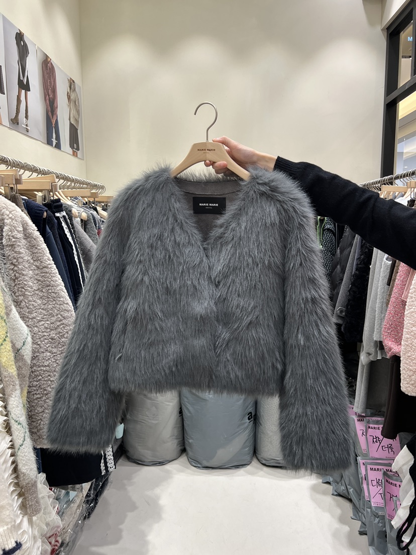 MARIE MARIE東大門㊣實拍女裝新款職業人氣熱賣短款大衣毛皮MARIE MARIE短款大衣圖色4