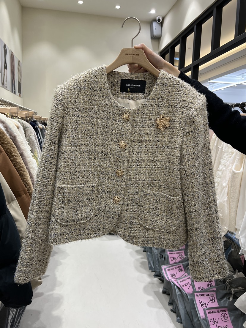 MARIE MARIE東大門㊣實拍女裝新款休閑推薦25秋冬夾克含飾品MARIE MARIE夾克圖色1含飾品