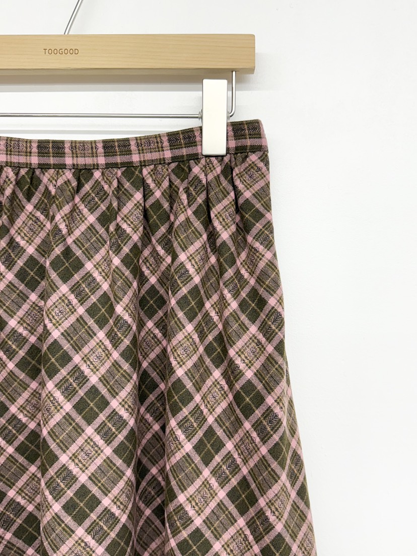 TOOGOOD韓國直郵㊣女裝新品休閑熱賣推薦真品職業長裙格紋褶皺TOOGOOD長裙