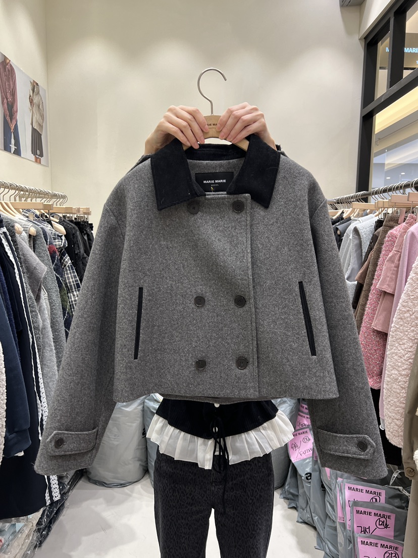 MARIE MARIE韓國直郵㊣女士新款休閑熱賣25秋冬時尚夾克羊毛MARIE MARIE夾克圖色1