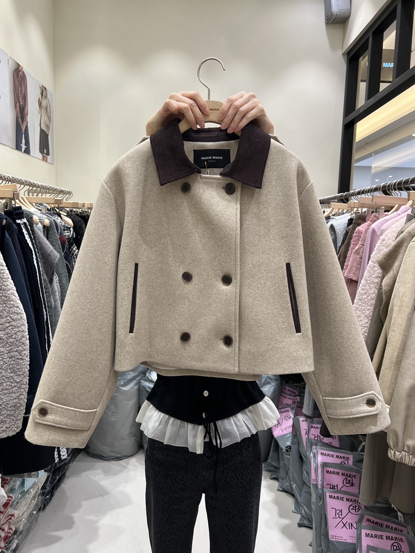 MARIE MARIE韓國直郵㊣女士新款休閑熱賣25秋冬時尚夾克羊毛MARIE MARIE夾克圖色2