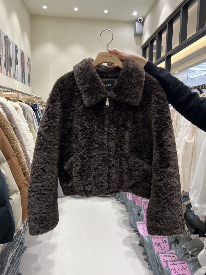 MARIE MARIE韓國代購㊣女士新款休閑推薦真品短款大衣羊毛MARIE MARIE短款大衣圖色2