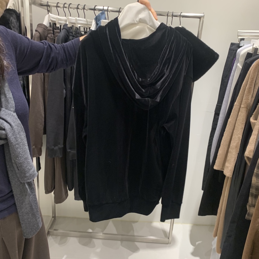 JANIE/NIA韓國直郵㊣女士新品時尚真品推薦衛衣天鵝絨兜帽JANIE/NIA衛衣