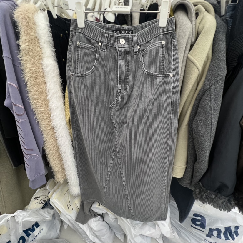 BREATHE東大門㊣實拍女士新品推薦熱賣半身裙中短裙燈芯絨豬皮BREATHE半身裙/中短裙圖色1