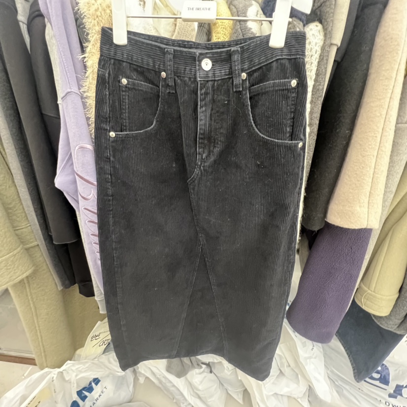 BREATHE東大門㊣實拍女士新品推薦熱賣半身裙中短裙燈芯絨豬皮BREATHE半身裙/中短裙圖色2