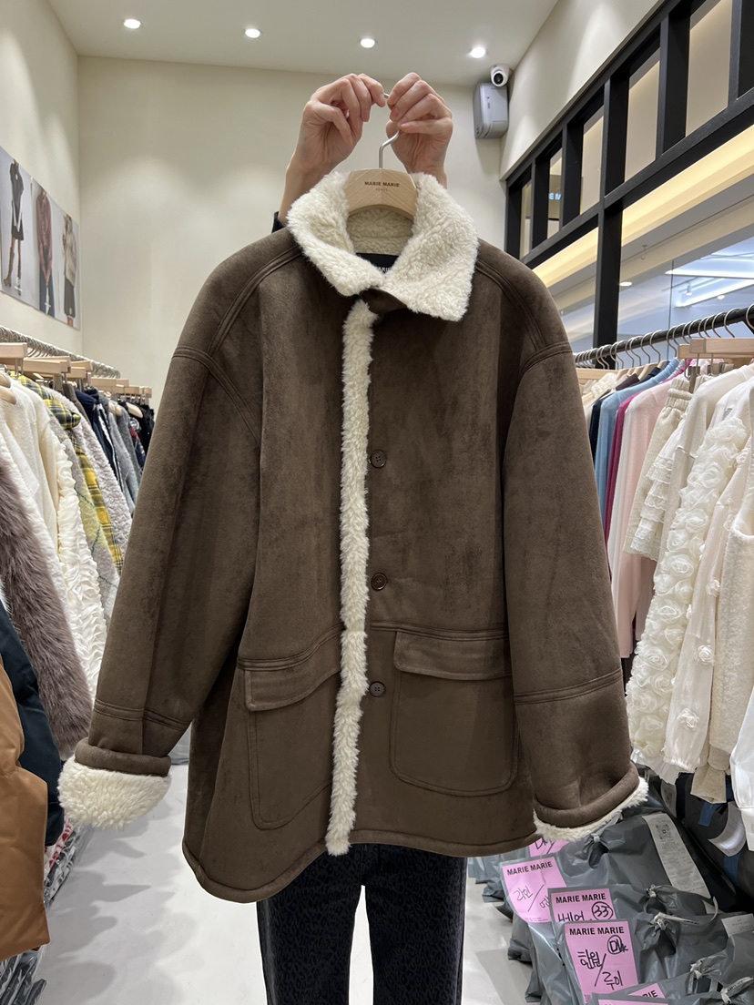 MARIE MARIE韓國直郵㊣女士新品真品休閑時尚短款大衣羊毛MARIE MARIE短款大衣圖色2