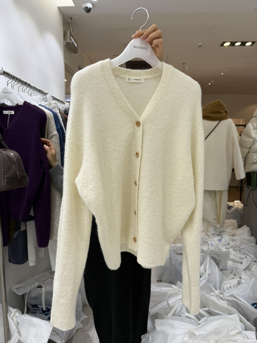 WOOD SAGE韓國直郵㊣女裝新品推薦職業休閑25秋冬針織衫羊駝WOOD SAGE針織衫圖色1