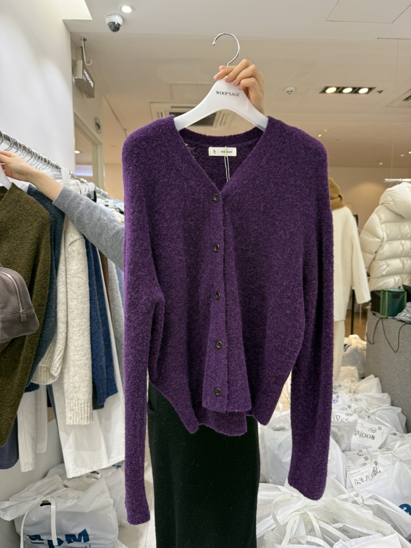 WOOD SAGE韓國直郵㊣女裝新品推薦職業休閑25秋冬針織衫羊駝WOOD SAGE針織衫圖色2