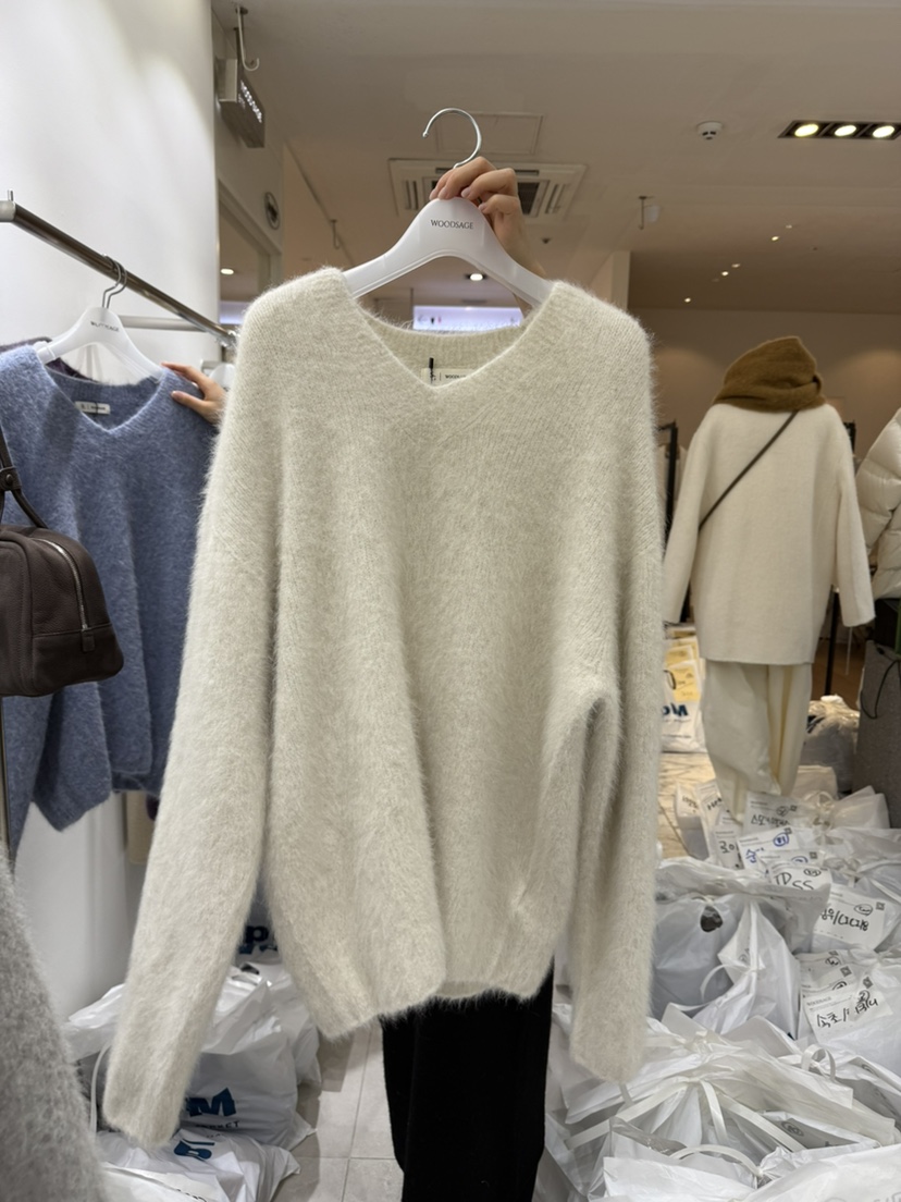 WOOD SAGE東大門㊣代購女士新款真品人氣職業休閑針織衫V領WOOD SAGE針織衫圖色2