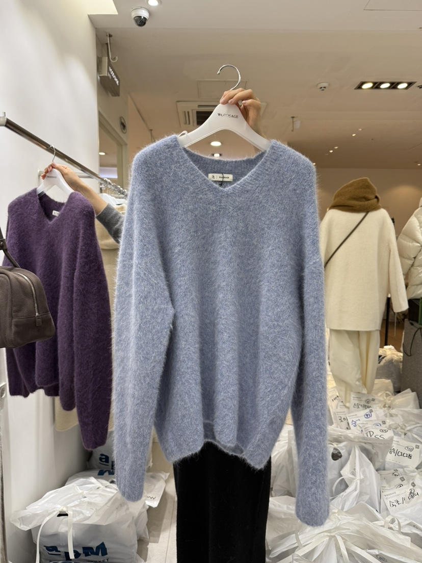 WOOD SAGE東大門㊣代購女士新款真品人氣職業休閑針織衫V領WOOD SAGE針織衫圖色3