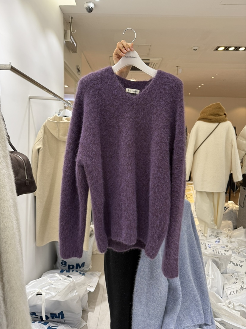 WOOD SAGE東大門㊣代購女士新款真品人氣職業休閑針織衫V領WOOD SAGE針織衫圖色4