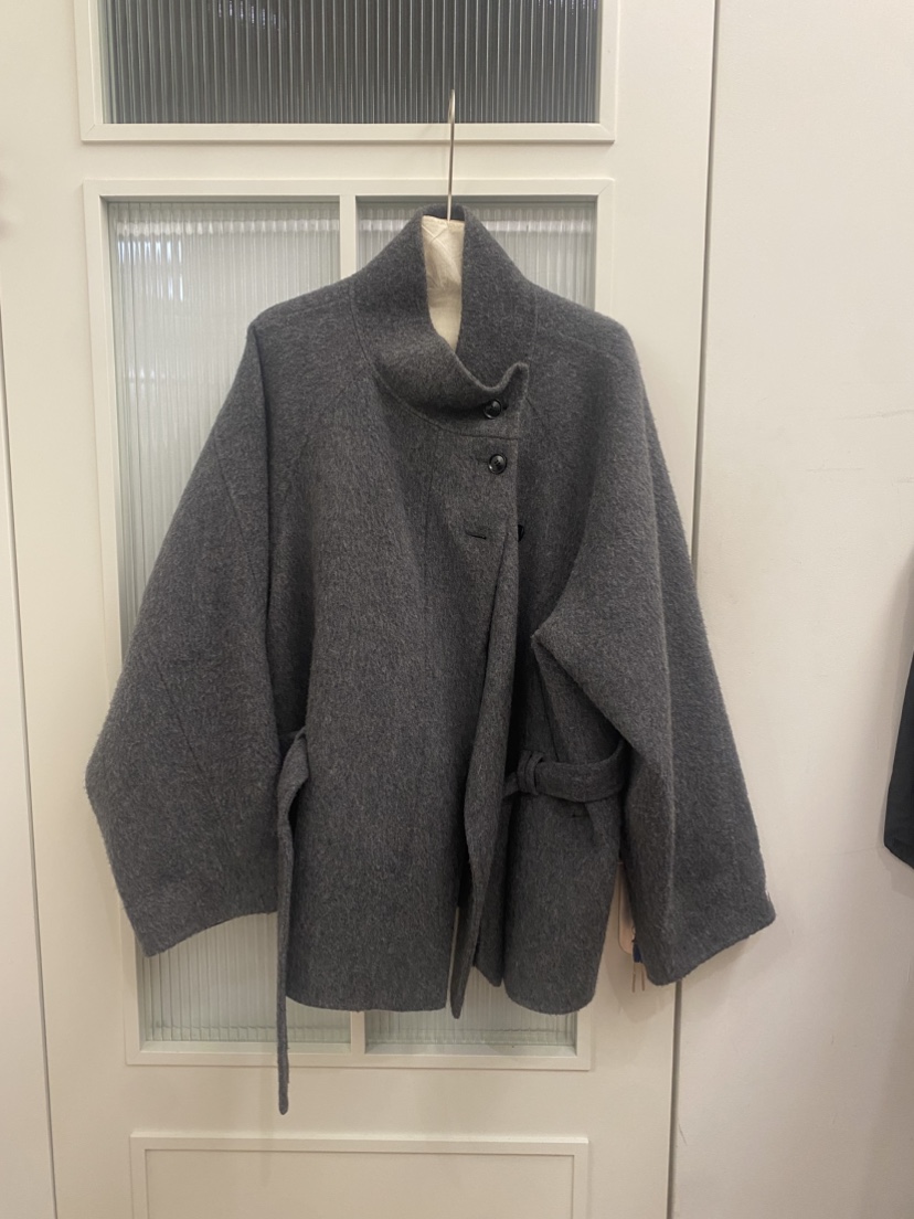 JADEMARKET東大門㊣直郵女士新品熱賣時尚人氣短款大衣含腰帶JADE MARKET短款大衣圖色2