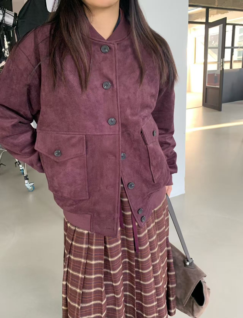 J CRANE-A韓國直郵㊣女士新品熱賣休閑25秋冬職業夾克麂皮J CRANE夾克