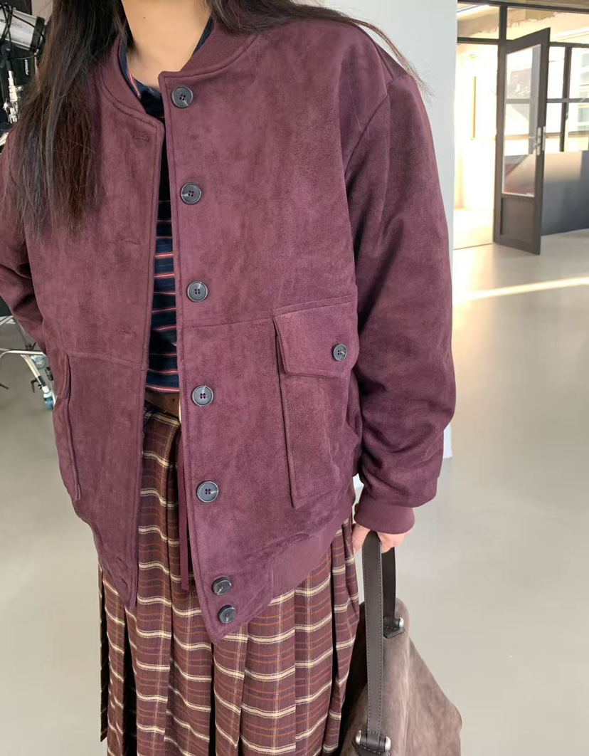 J CRANE-A韓國直郵㊣女士新品熱賣休閑25秋冬職業夾克麂皮J CRANE夾克