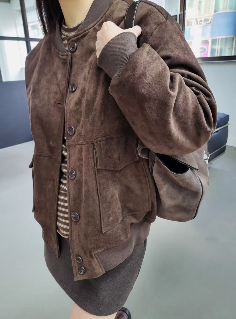 J CRANE-A韓國直郵㊣女士新品熱賣休閑25秋冬職業夾克麂皮J CRANE夾克