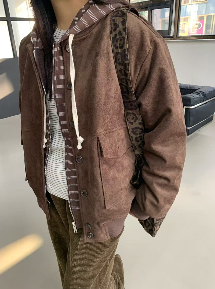 J CRANE-A韓國直郵㊣女士新品熱賣休閑25秋冬職業夾克麂皮J CRANE夾克