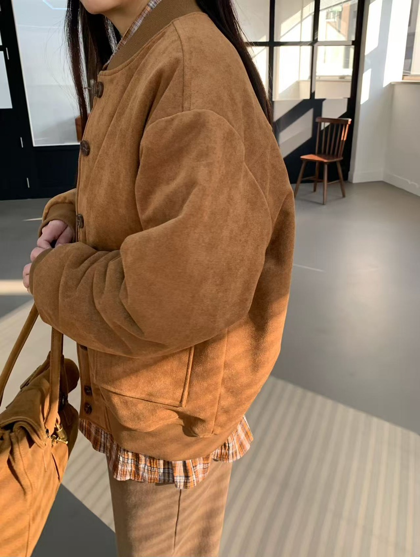 J CRANE-A韓國直郵㊣女士新品熱賣休閑25秋冬職業夾克麂皮J CRANE夾克