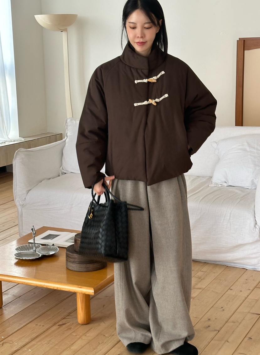 LE VASE東大門㊣代購女裝新品推薦真品熱賣休閑職業短款棉服LE VASE短款棉服圖色1