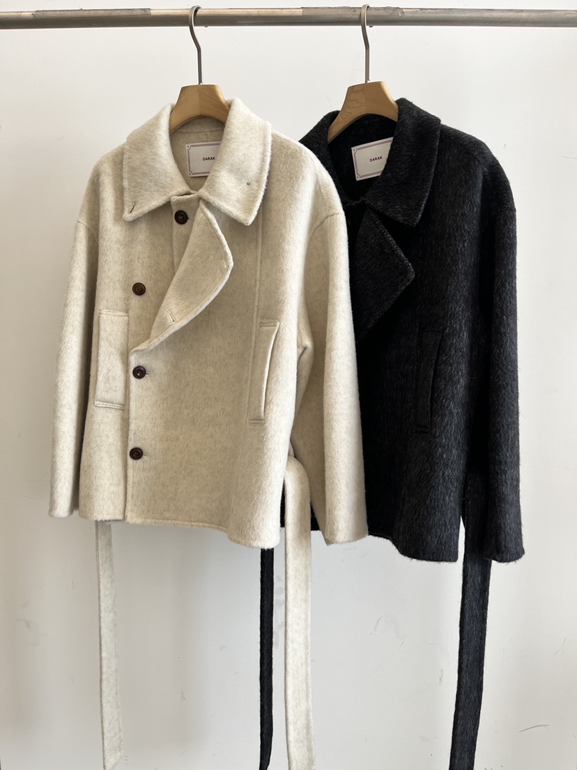 DARAK東大門㊣直郵女裝新品休閑真品推薦時尚短款大衣含腰帶DARAK短款大衣