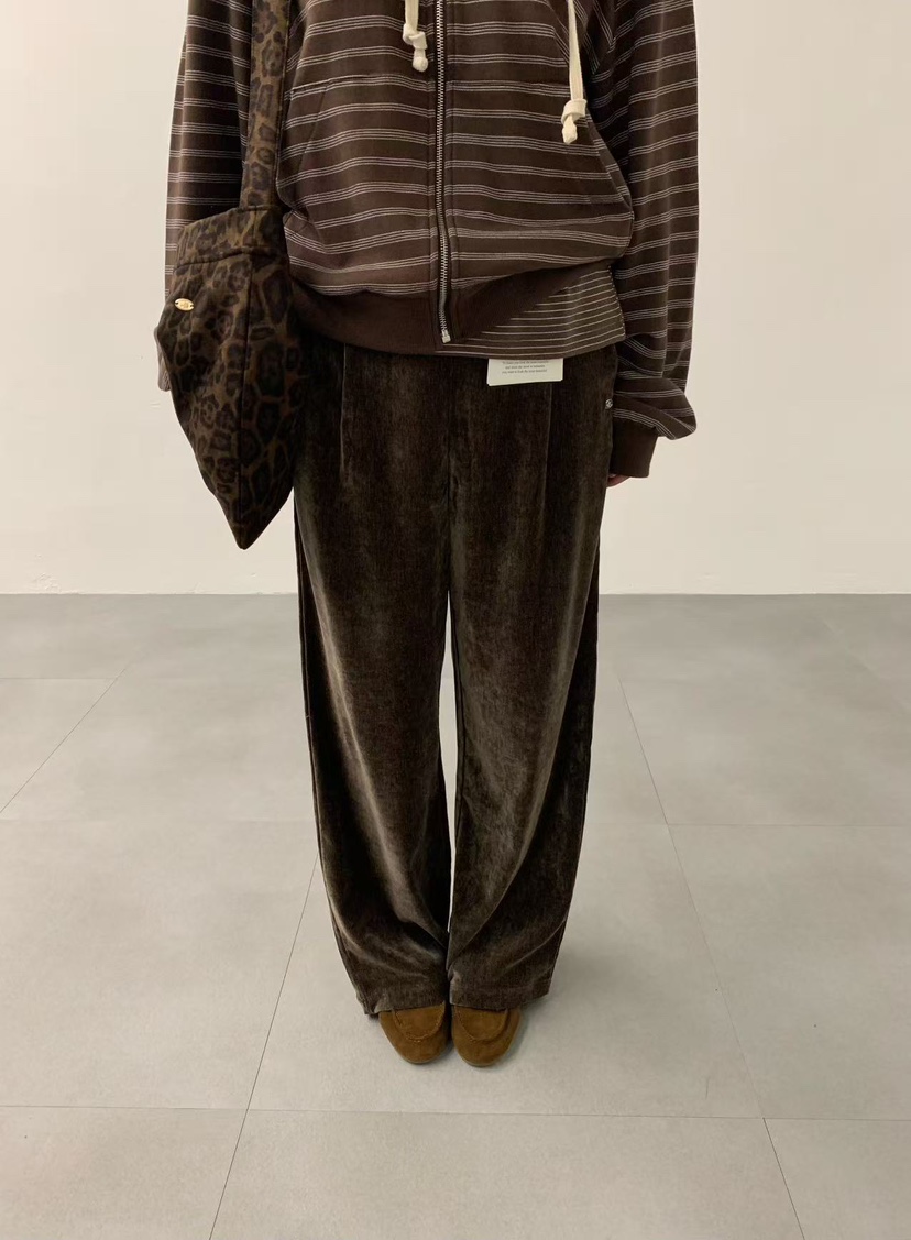 J CRANE-A東大門㊣代購女裝新品人氣休閑真品休閑褲天鵝絨J CRANE休閑褲