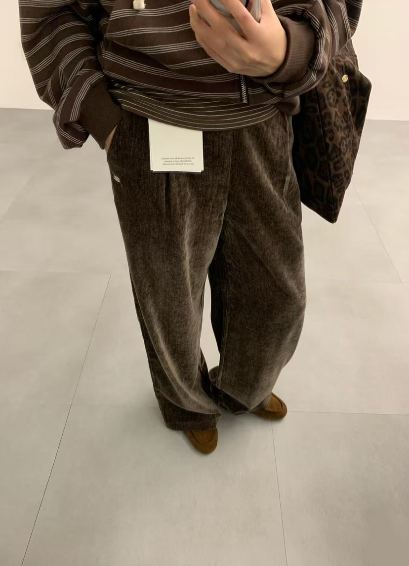 J CRANE-A東大門㊣代購女裝新品人氣休閑真品休閑褲天鵝絨J CRANE休閑褲