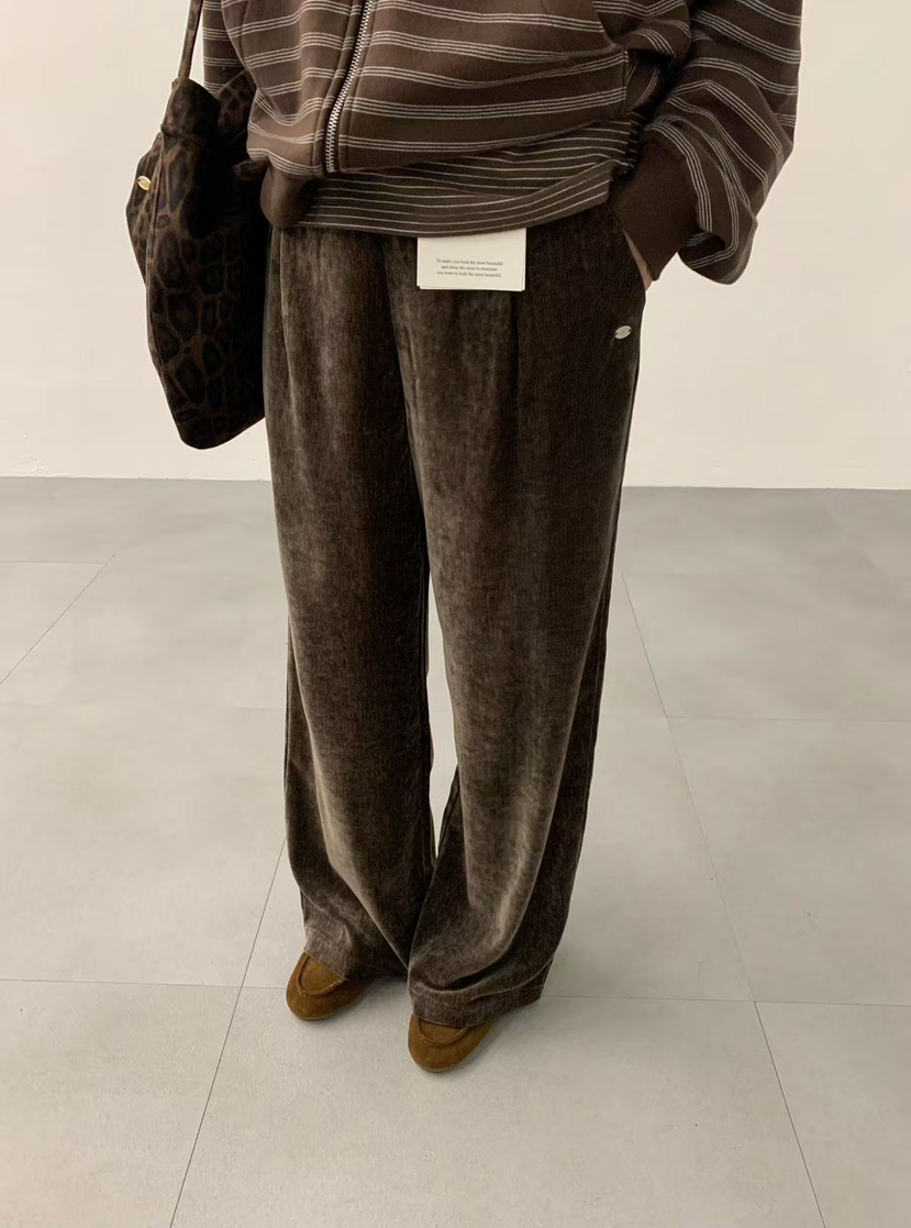 J CRANE-A東大門㊣代購女裝新品人氣休閑真品休閑褲天鵝絨J CRANE休閑褲圖色4