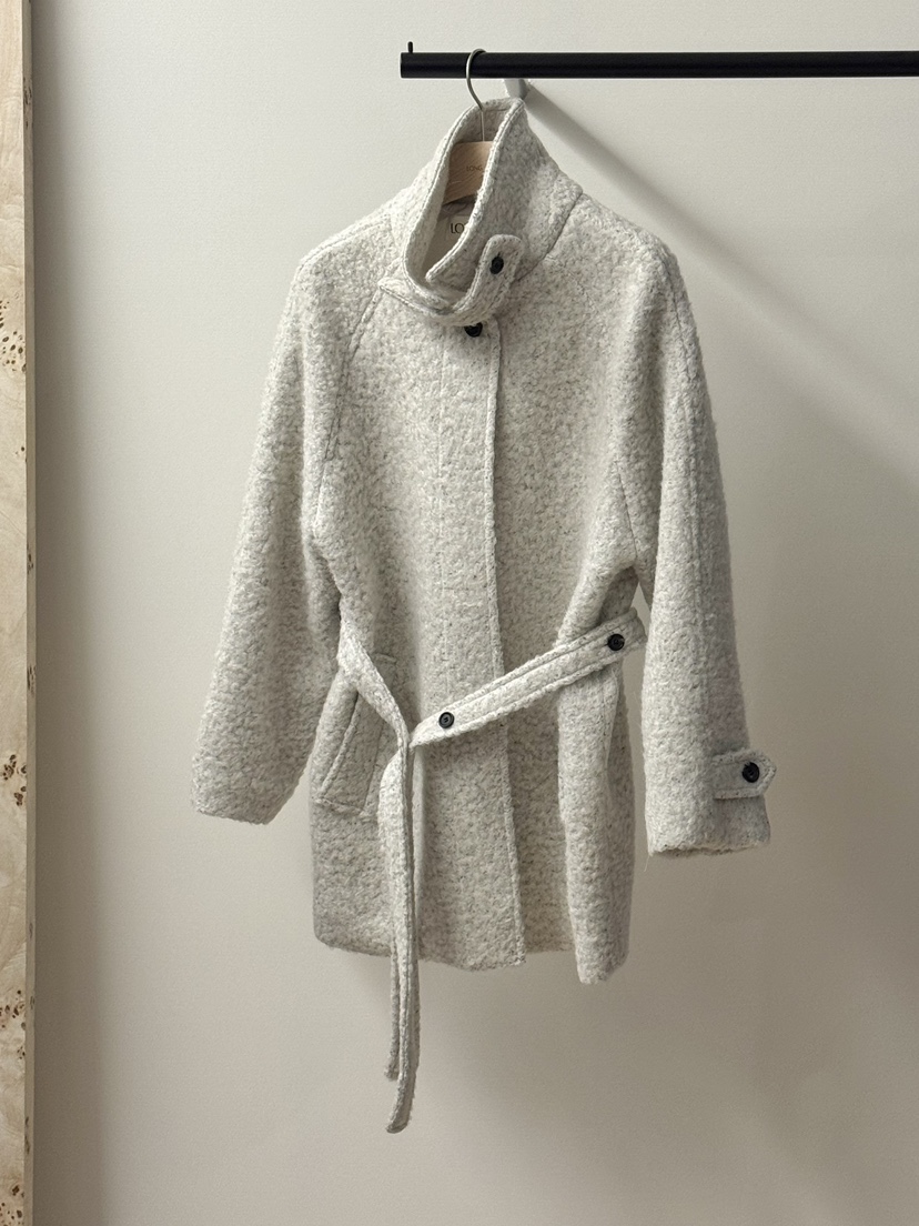 LONG PEAK韓國代購㊣女士新款熱賣推薦人氣中長款大衣含腰帶LONG PEAK中長款大衣圖色1