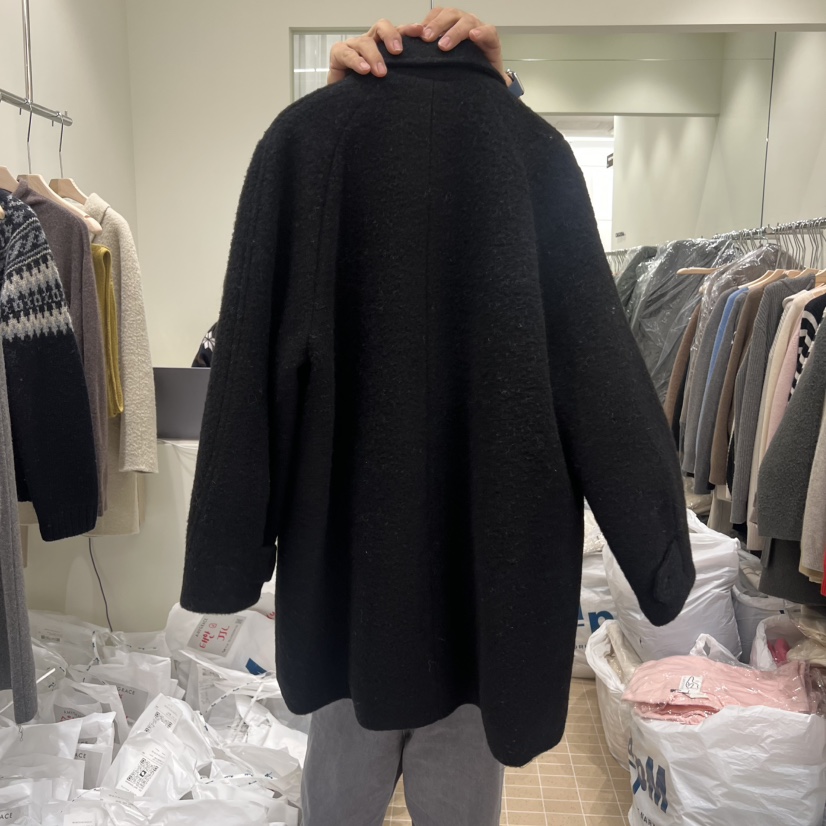 AMY GRACE東大門㊣代購女裝新款25秋冬時尚中長款大衣高領AMY GRACE中長款大衣