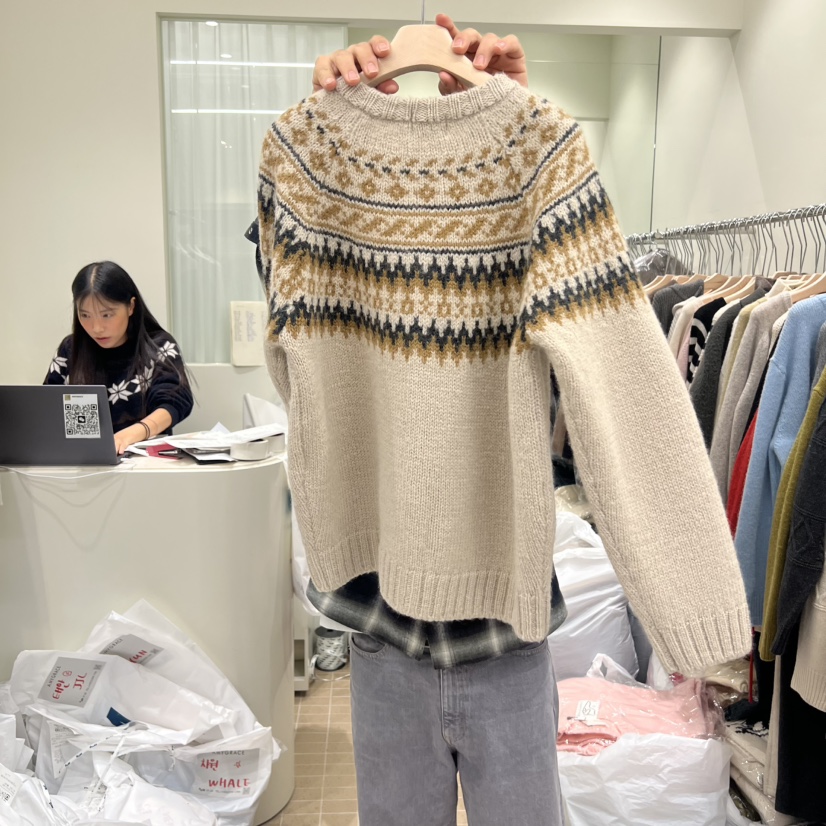 AMY GRACE東大門㊣實拍女士新款25秋冬人氣推薦真品熱賣毛衣AMY GRACE毛衣