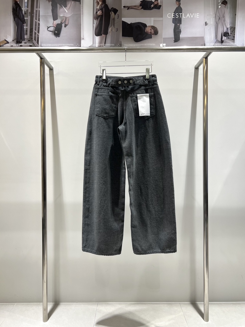 CESTLAVIE東大門㊣實拍女士新款推薦人氣時尚25秋冬牛仔褲加絨CESTLAVIE牛仔褲