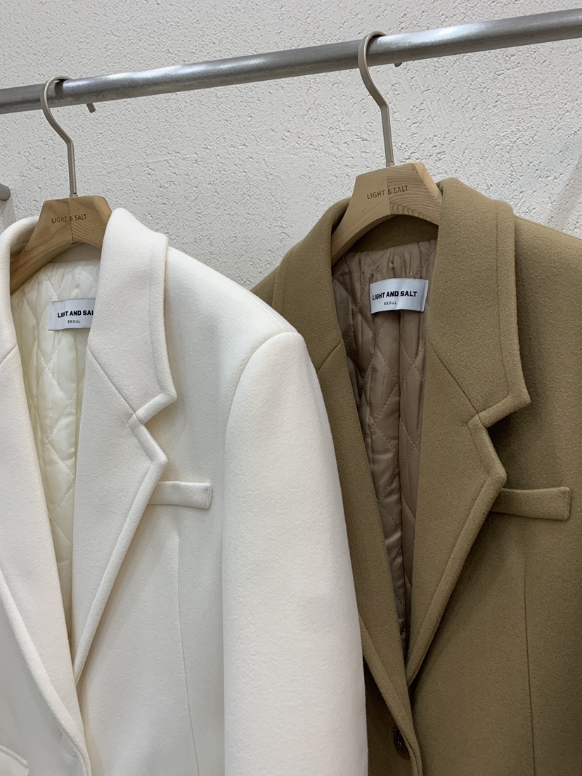 LIGHT AND SALT東大門㊣直郵女士新款休閑中長款大衣超長夾棉LIGHT AND SALT中長款大衣