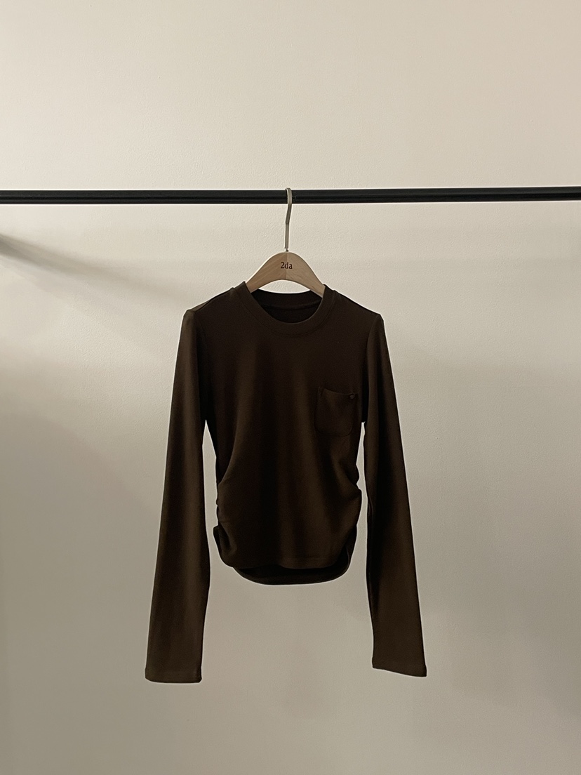 2DA/DARIMI-P韓國代購㊣女裝新款熱賣真品推薦職業長袖T恤2DA/DARIMI-P長袖T恤圖色2棕色