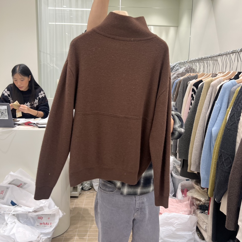 AMY GRACE韓國直郵㊣女裝新款時尚休閑人氣真品針織衫拉鏈AMY GRACE針織衫