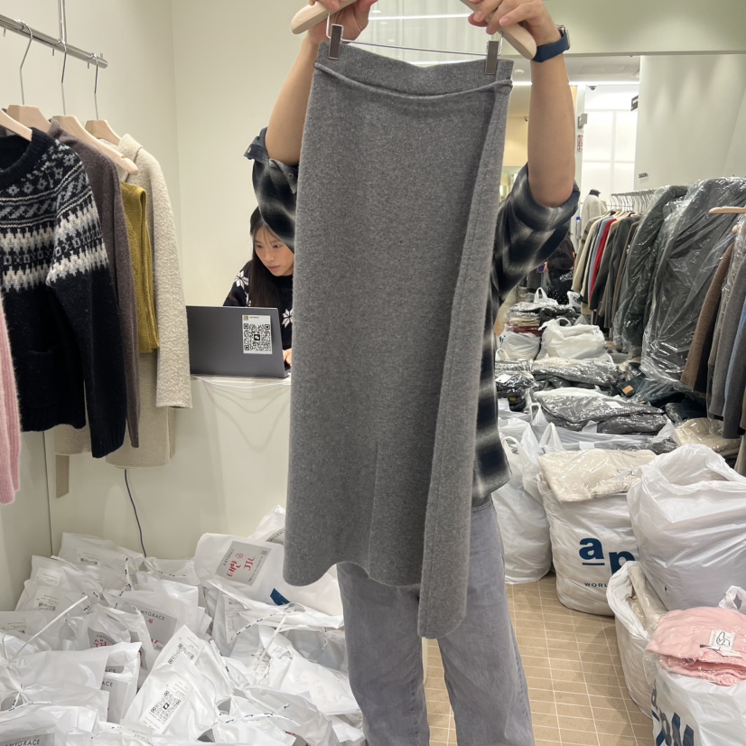 AMY GRACE東大門㊣代購女士新款職業熱賣25秋冬長裙含腰繩AMY GRACE長裙