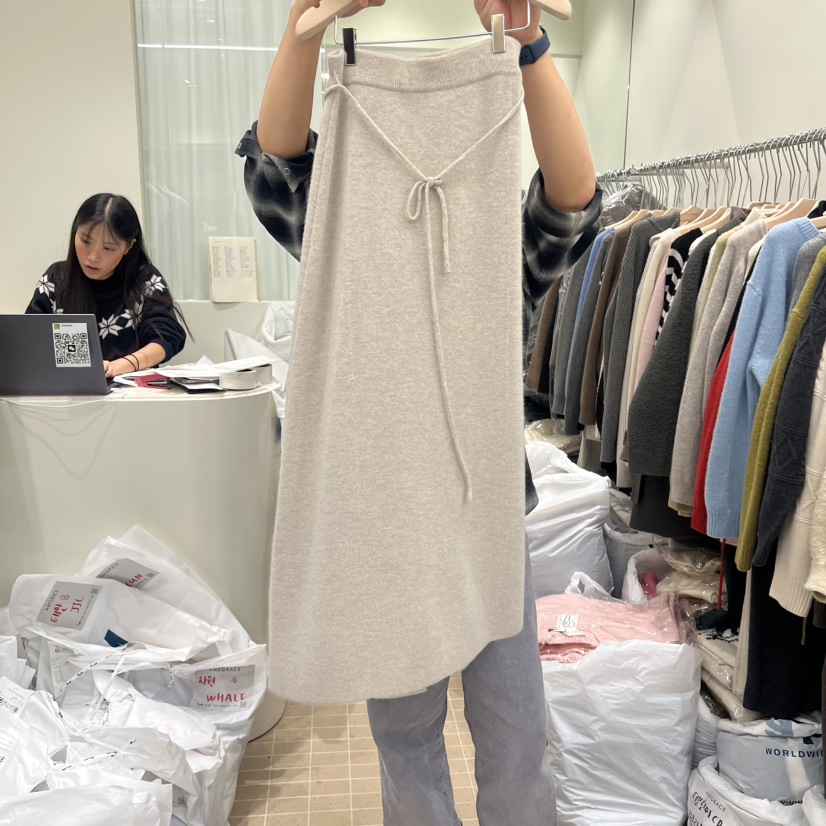 AMY GRACE東大門㊣代購女士新款職業熱賣25秋冬長裙含腰繩AMY GRACE長裙圖色2