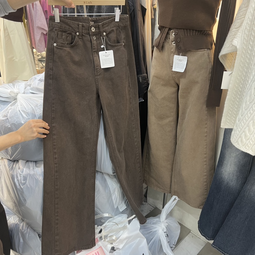 RIAH東大門㊣直郵女士新款25秋冬休閑推薦職業真品人氣牛仔褲RIAH牛仔褲