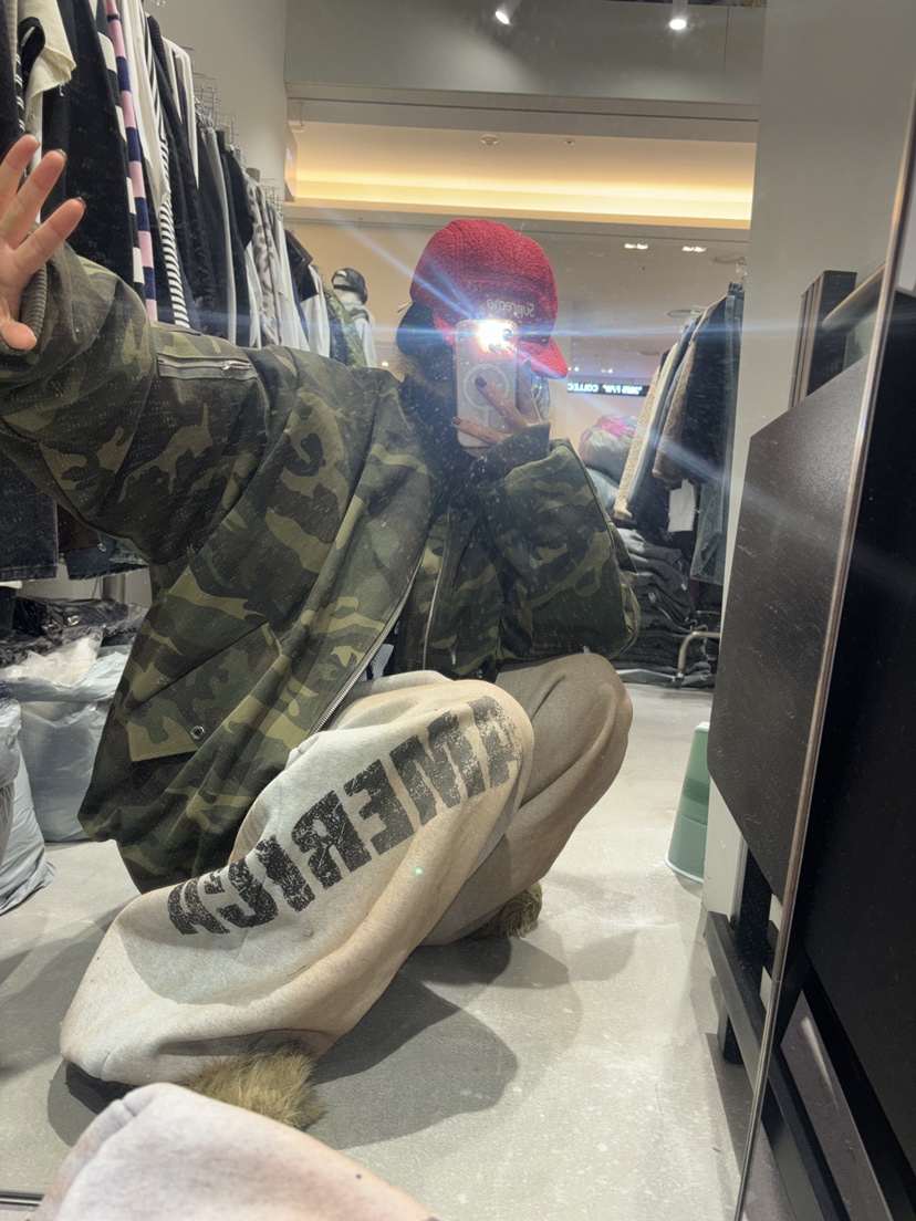 OKIE韓國代購㊣女裝新品人氣時尚25秋冬休閑推薦夾克毛皮迷彩OKIE夾克