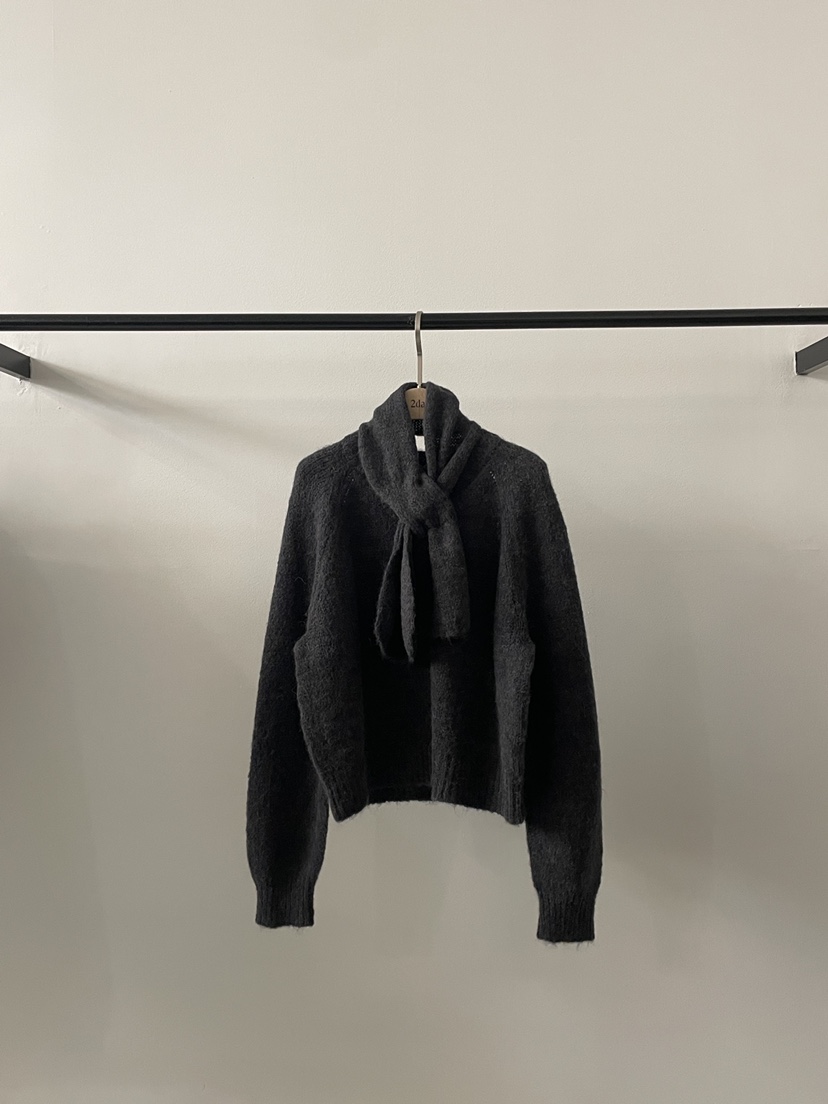 2DA/DARIMI-P韓國代購㊣女裝新款真品休閑套裝含圍巾兩件套2DA/DARIMI-P套裝圖色4墨色