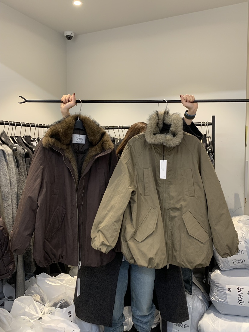 FORTH東大門㊣直郵女裝新款25秋冬人氣推薦職業短款羽絨服貂皮FORTH短款羽絨服