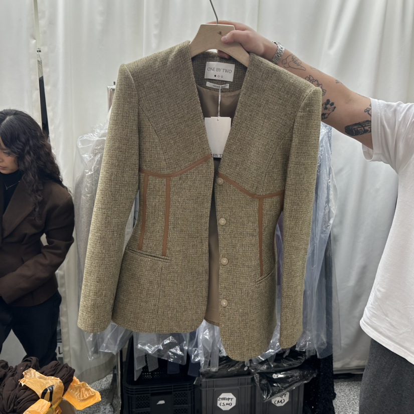 ONEBYTWO東大門㊣實拍女士新款時尚推薦休閑熱賣職業25秋冬夾克ONE BY TWO夾克圖色1